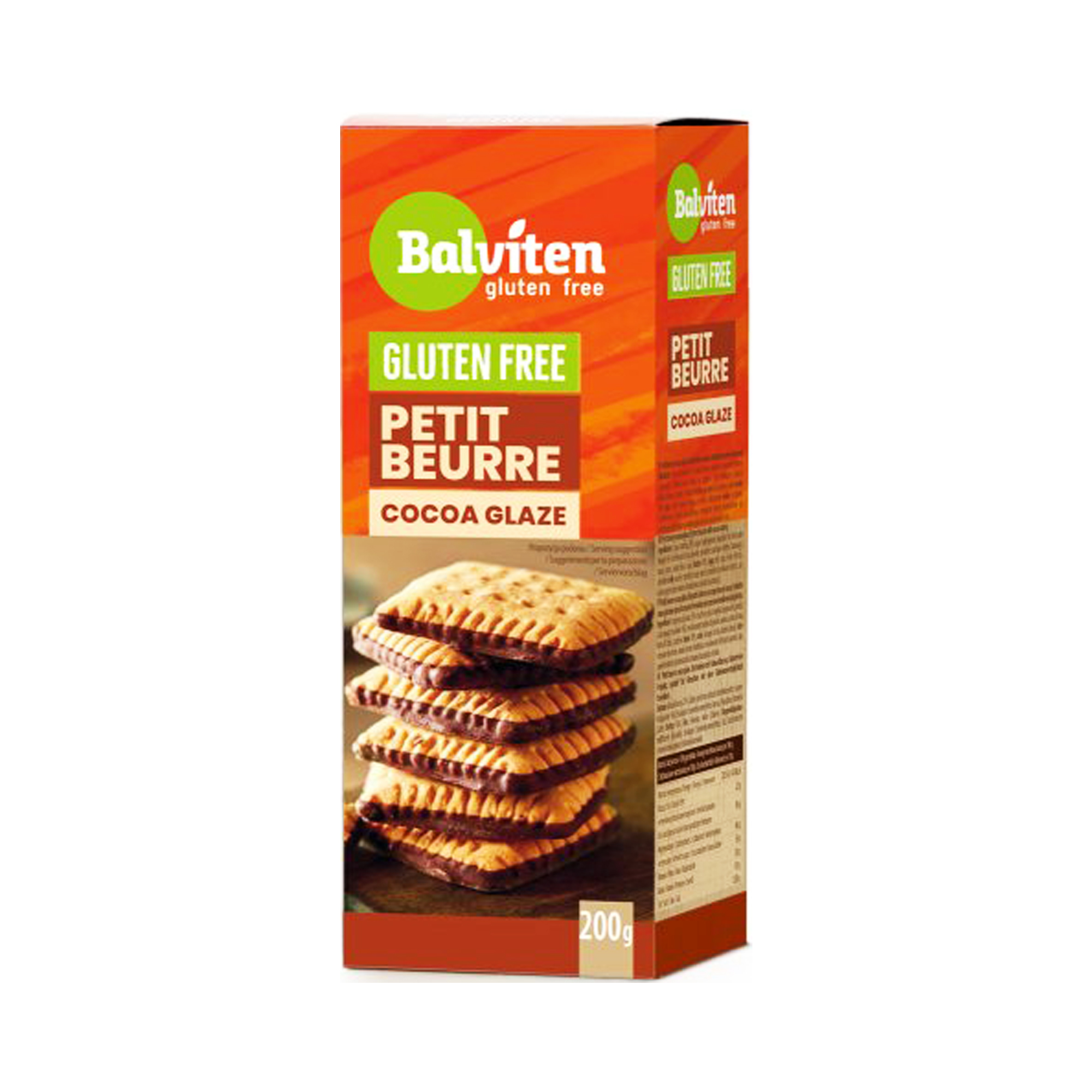 Balviten Petit Beurre Cocoa Glaze Biscuits 200g Gluten-Free