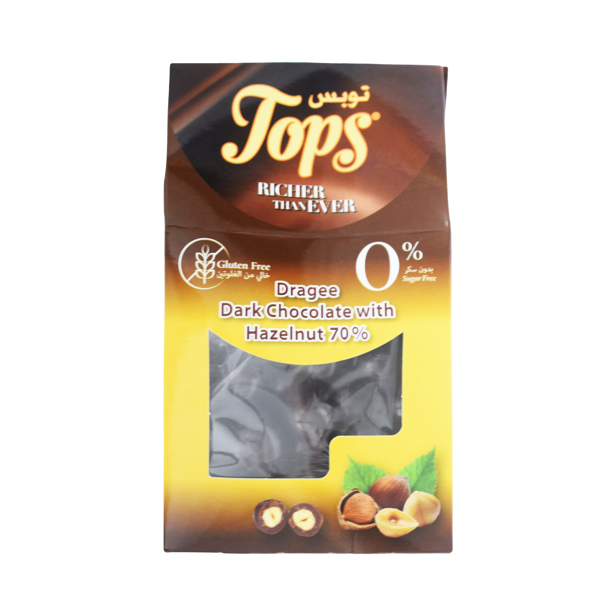 TOPS Dragee Dark Choco With Hazelnut 175 g