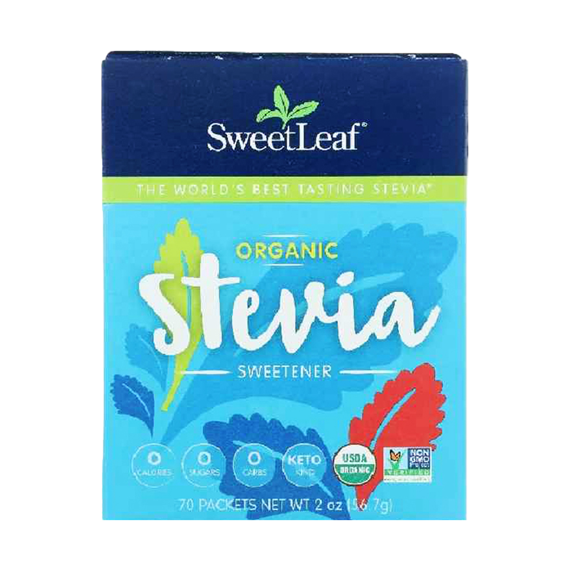 Sweet Leaf Organic Stevia Sweetener 70 Sachets